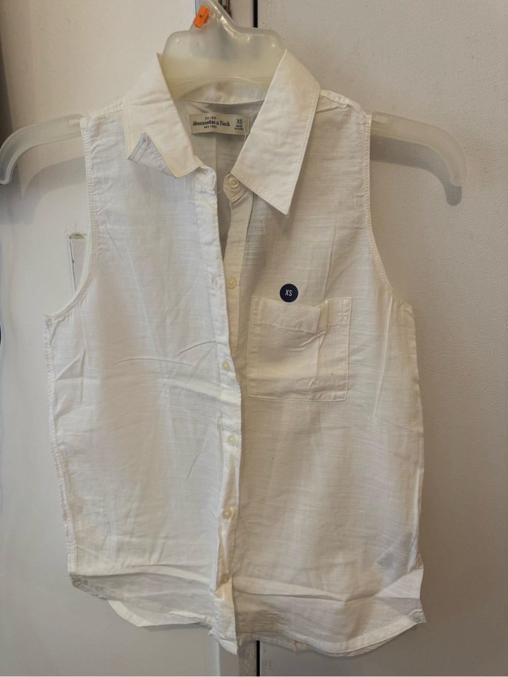 Abercrombie & Fitch White Button Down Tank Top